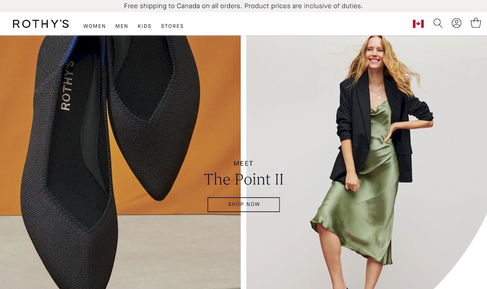 shopify store Rothy's