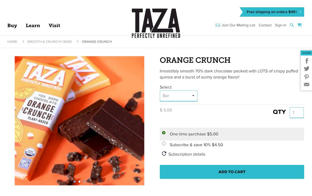 shopify store Taza Chocolate