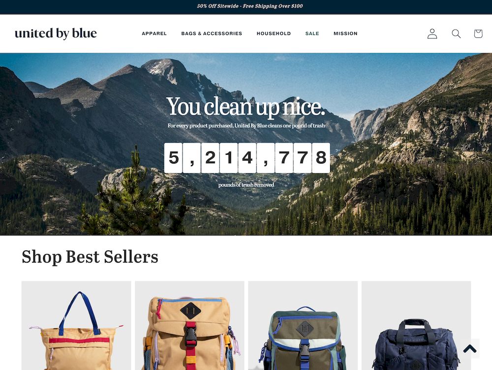 shopify store United By Blue