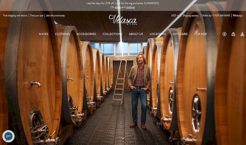 shopify store Velasca