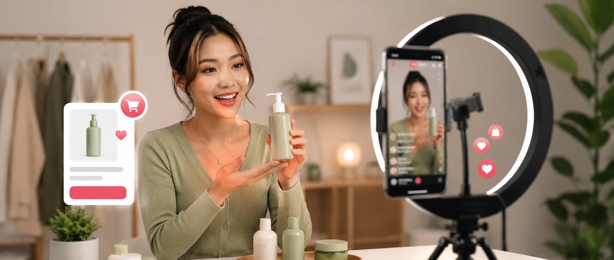 TikTok直播购物与可购物视频示意